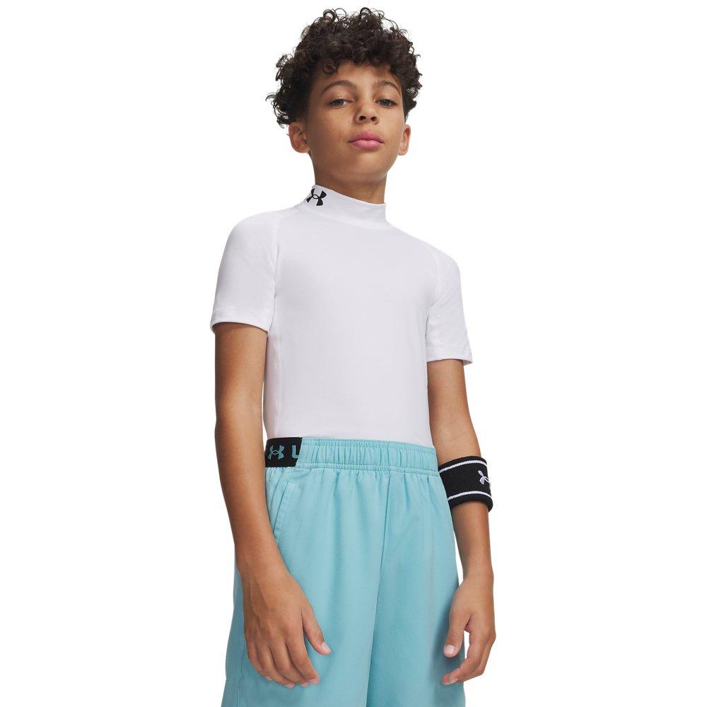 Under Armour Big Boys' HeatGear Mock Short Sheeve Shirt - White - WHITE
